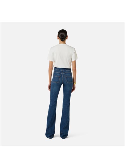 jeans a zampetta con dettagli logo Elisabetta Franchi | PJ26D61E2104